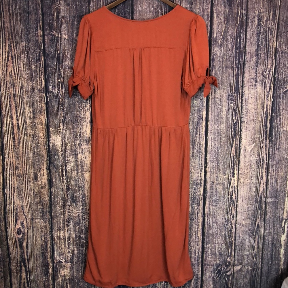 ONE CLOTHING orange button front prairie dress - Picture 4 of 6
